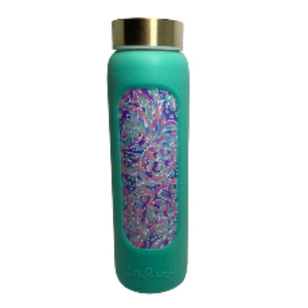 LILLY PULITZER La Playa Print Glass Thermos Water Bottle with Lid  20 oz